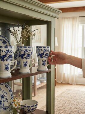 Vienna Woods Vintage Fine China Sundae/Soda Mugs‎ Blue White Onion Pattern Set 3